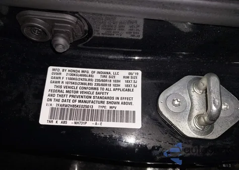 2019 Honda Cr-V Ex-L from USA, damaged, VIN 7FARW2H85KE025013
